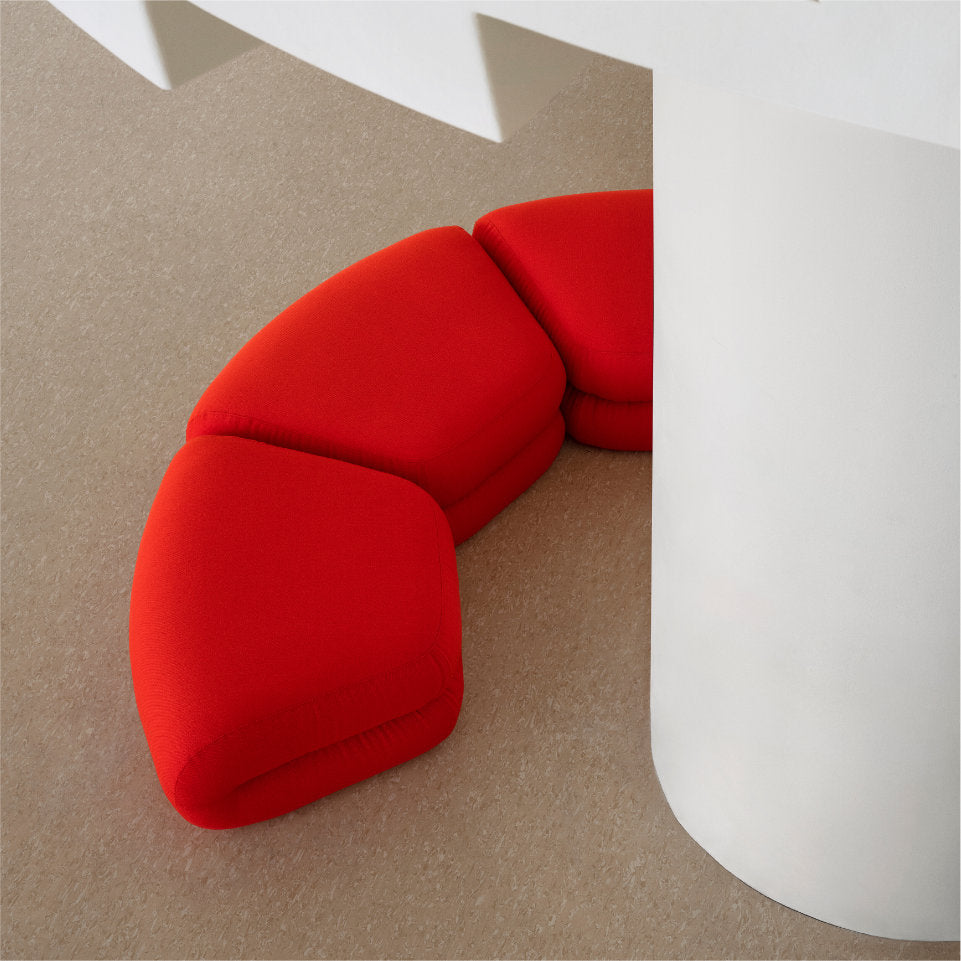 BAU Sofamodul Pouf 45° Closed | Rot