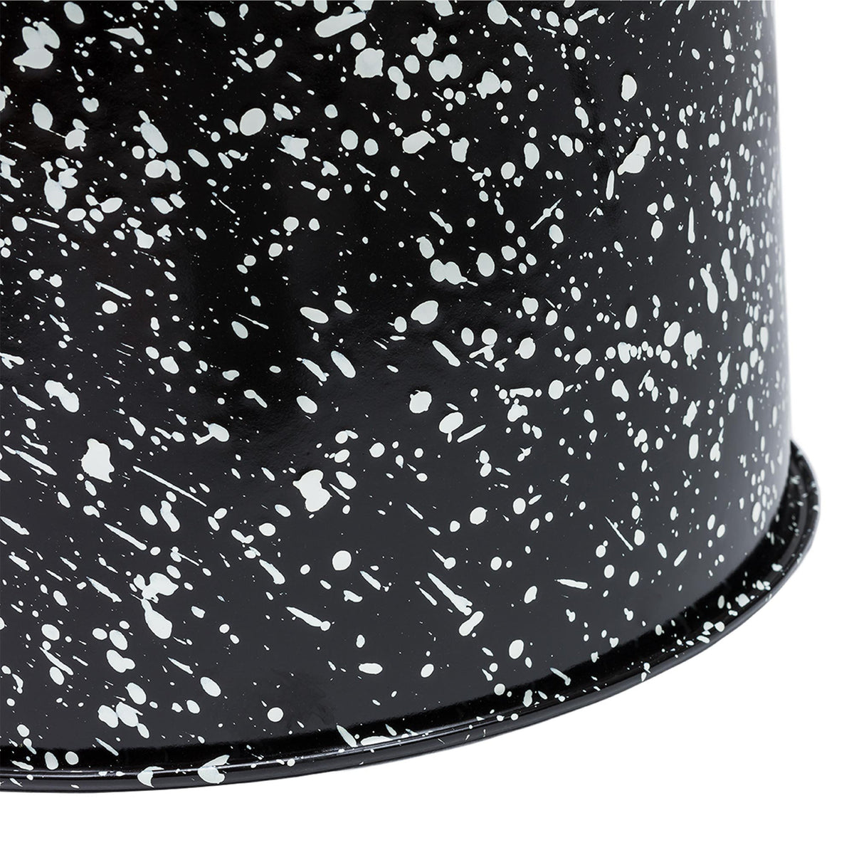 LAST Hocker | Stahl Emaille Schwarz + Weiß