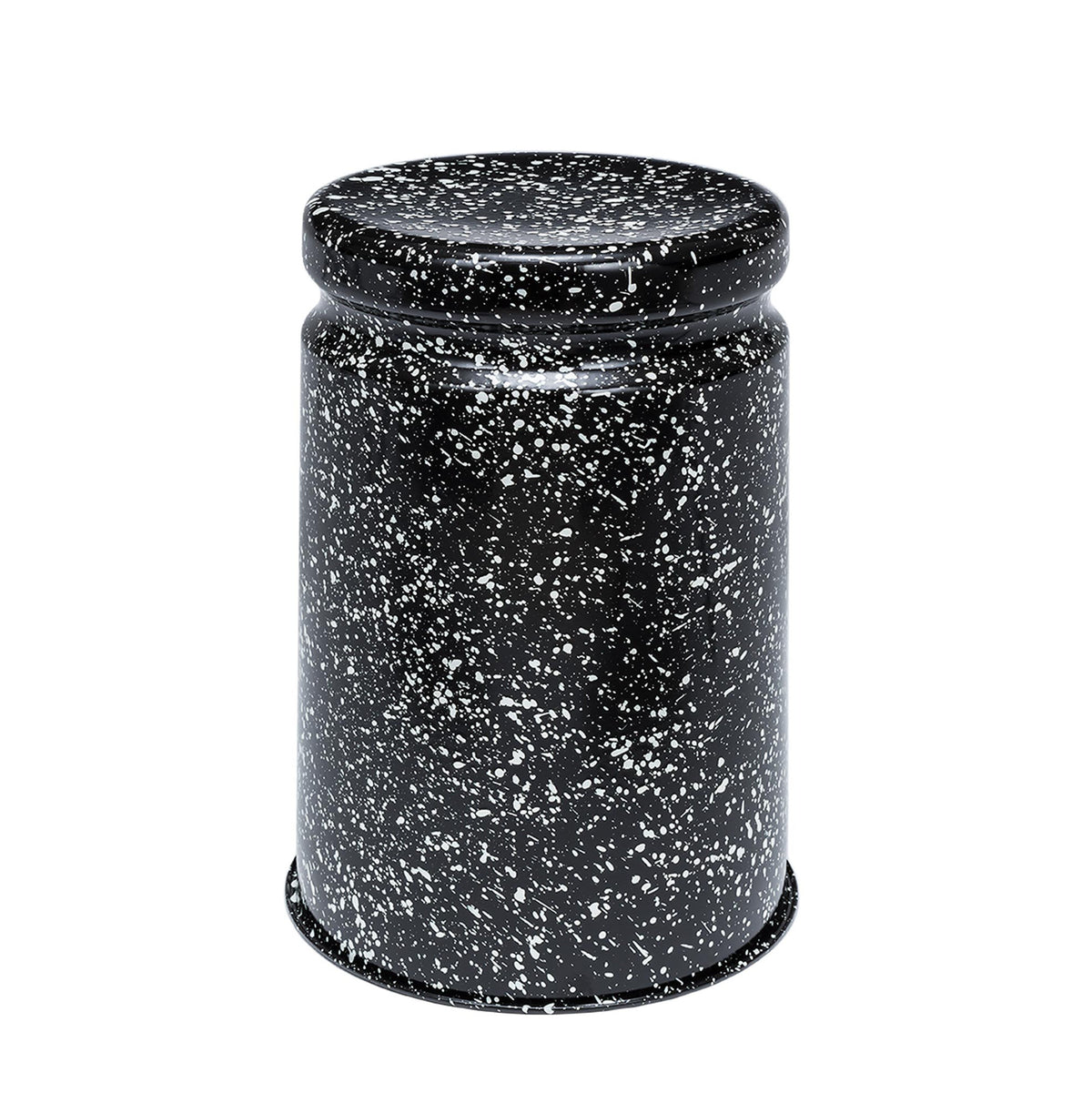 LAST Hocker | Stahl Emaille Schwarz + Weiß