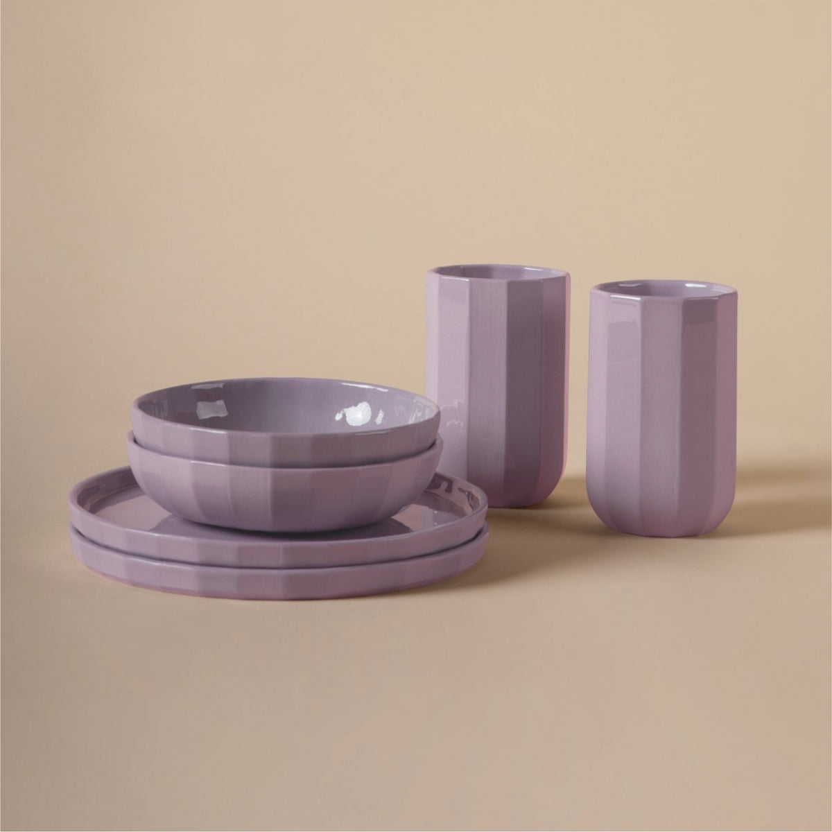 FACET Schüssel Klein | Porzellan Lavender Lila