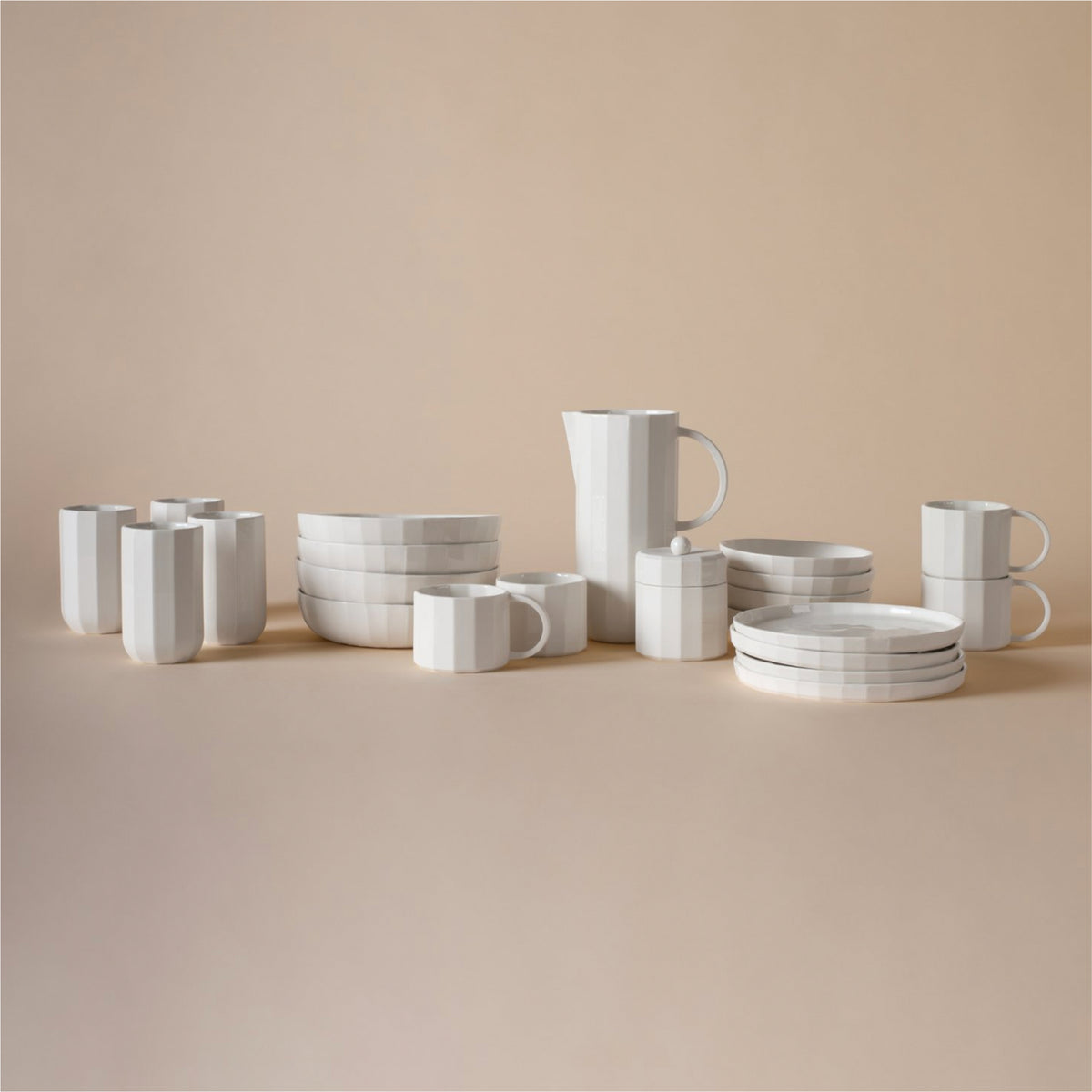 FACET Karaffe | Porzellan Cotton Weiss
