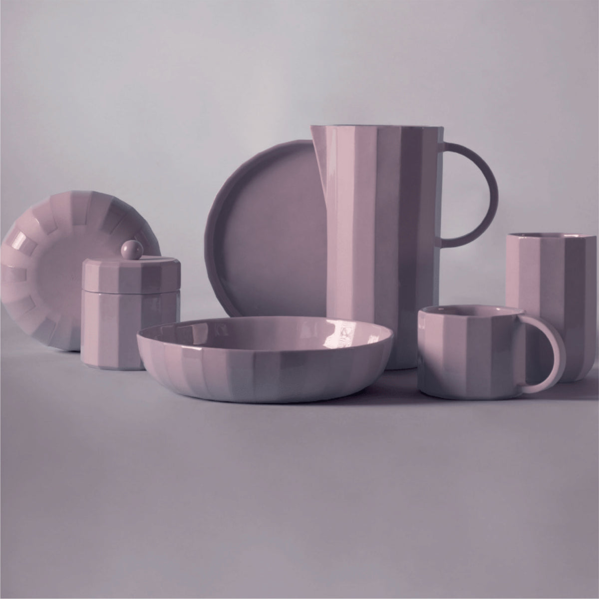 FACET Schüssel Gross | Porzellan Lavender Lila